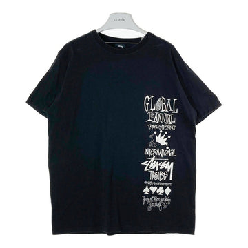 STUSSY ステューシー GLOBAL 1st ANNUAL プリント Tシャツ ブラック sizeL 瑞穂店