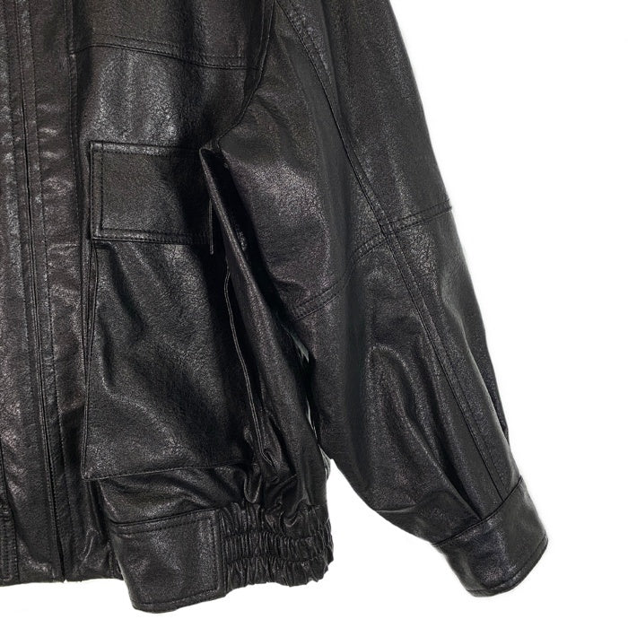 FREAK’S STORE フリークスストア FAUX LEATHER BLOUSON フェイクレザーブルゾン ジップアップジャケット ブラック Size M 福生店