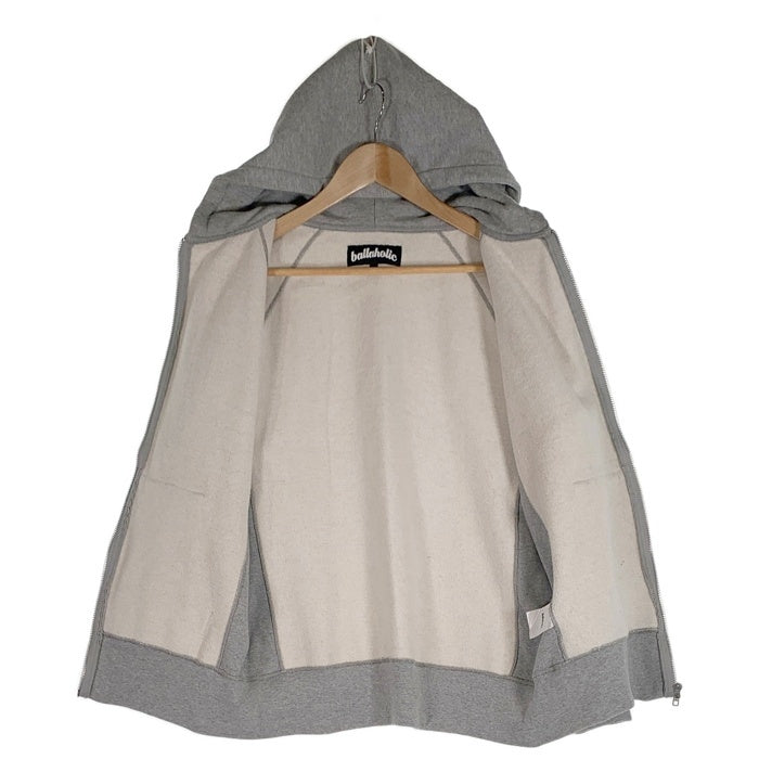 ballaholic ボーラホリック Small Logo Sweat Full Zip Hoodie スモールロゴ スウェット ジップ フーディー パーカー グレー Size L 福生店