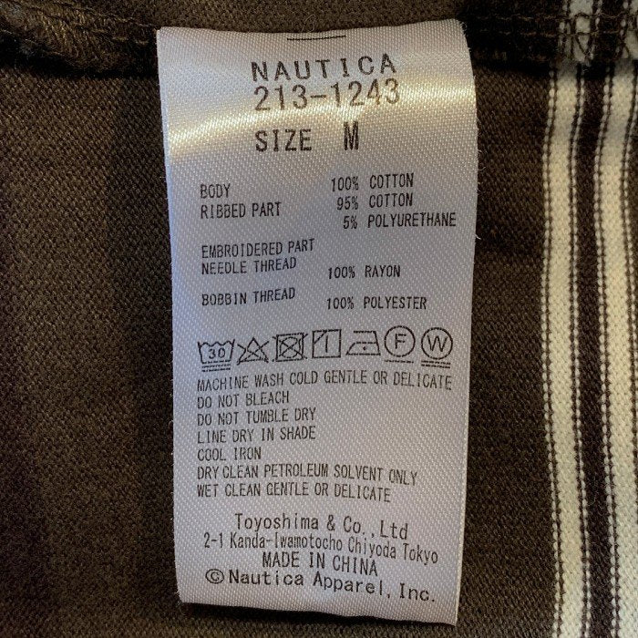 NAUTICA ノーティカ ボーダー ロングスリーブTシャツ ブラウン 213-1243 Size M 福生店
