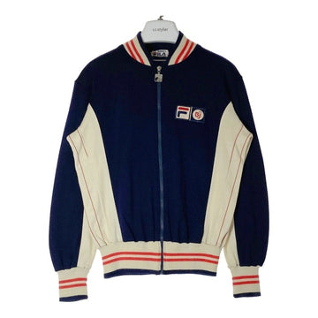 FILA フィラ 70S VINTAGE BJORN BORG ヴィンテージ ビョルンボルグ タグ ロゴパッチ トラックジャケット ジップアップ ネイビー sizeUS38 瑞穂店