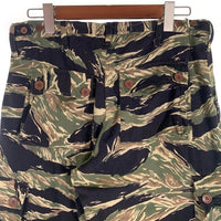 U.S.ARMY レプリカ タイガーストライプ ミリタリーカーゴパンツ ボタンフライ カモフラージュ Size L 福生店
