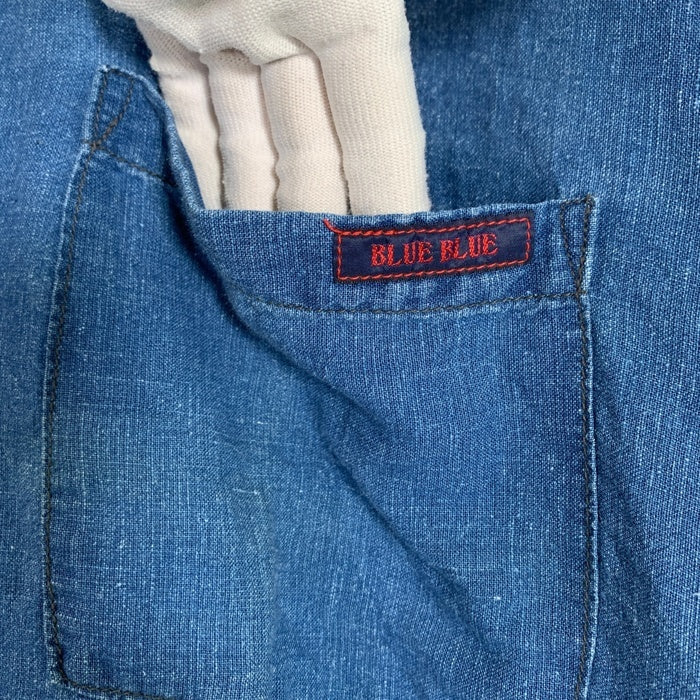 BLUE BLUE ブルーブルー バンドカラー シャンブレープルオーバーシャツ デニム インディゴ Size 2 福生店