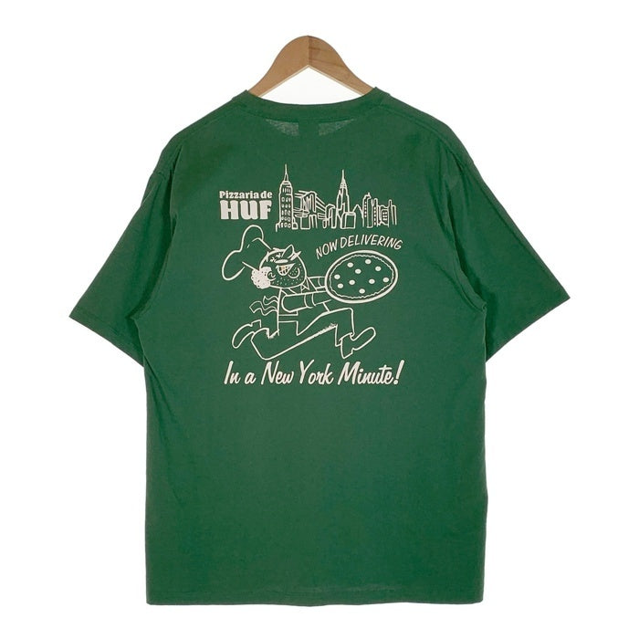 HUF ハフ NY DELIVERY TEE ニューヨークデリバリー Tシャツ グリーン プリント Size L 福生店