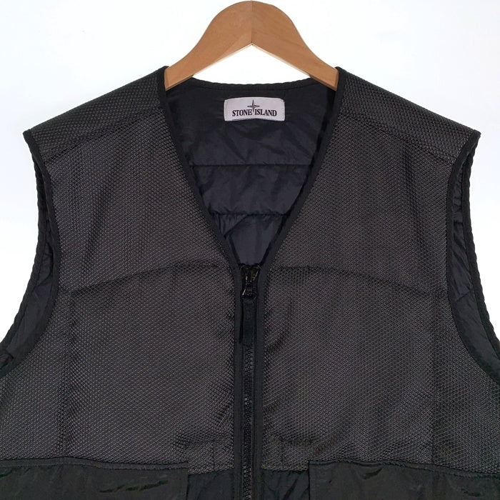 STONE ISLAND ストーンアイランド MODIFIED PANAMA ナイロンミックス ジップアップベスト 中綿 プリマロフト ブラック 7515G0840 size L 福生店