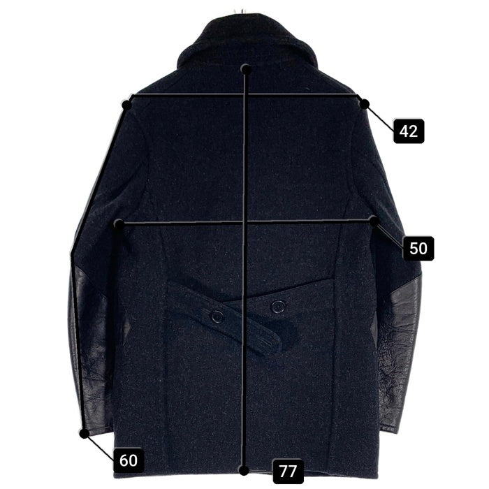 JOE McCOY ジョーマッコイ WOOL RAILROAD COAT ウール レイルロードコート ダブルジャケット レザー ホースハイド ブラック Size 38 福生店