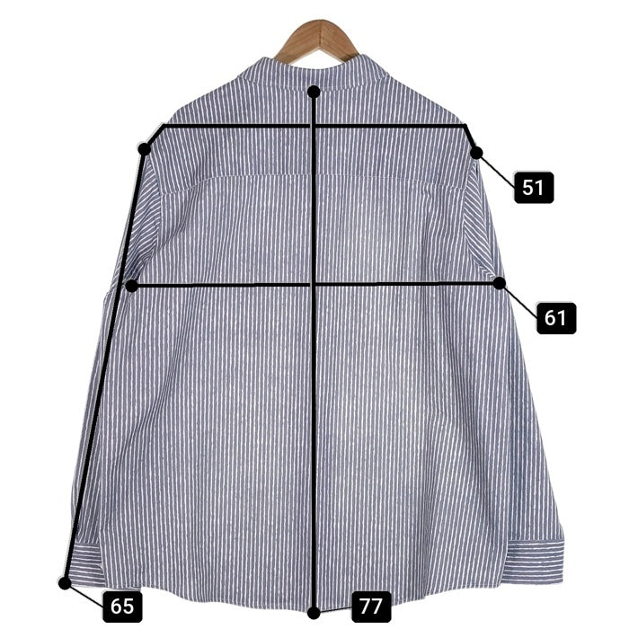 BRIGADE コットン ストライププリント 長袖シャツ ブルー 厚手 Size L 福生店