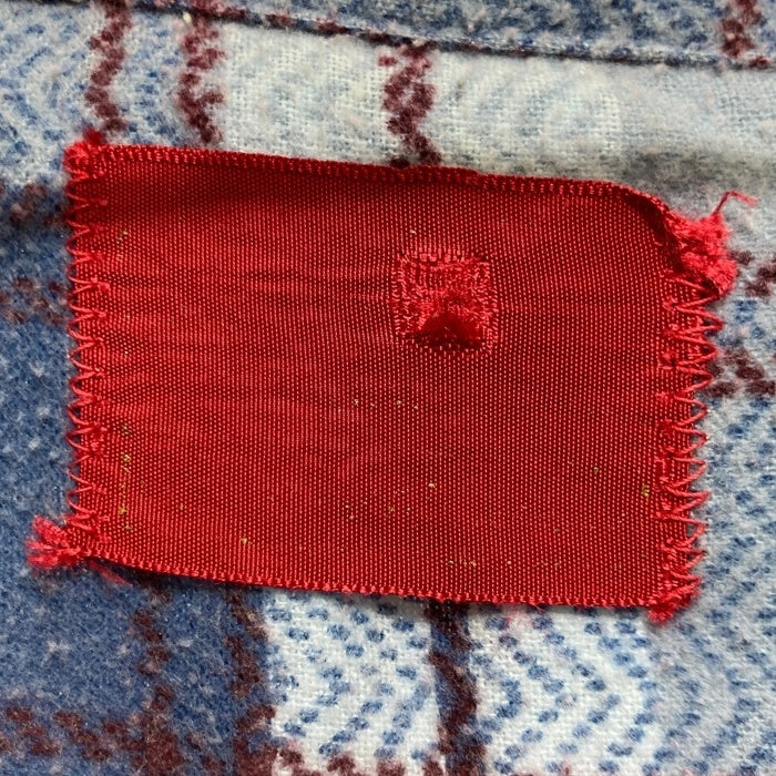 70's Sears シアーズ プリントネル チェックシャツ ブルー Size M 相当 瑞穂店