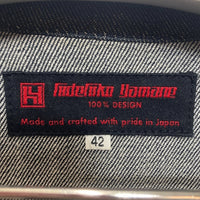 EVISU エヴィス Hidehiko Yamane デニム 3B テーラードジャケット インディゴ エルボーパッチ カモメピンズ 黒ペンキ Size 42 瑞穂店