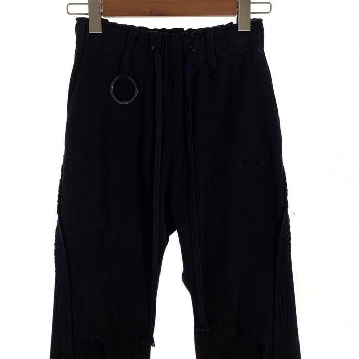 MINUS マイナス Destroy Twist Easy Pants デストロイ ツイスト イージーパンツ ダメージ加工 ブラック Size 1 福生店