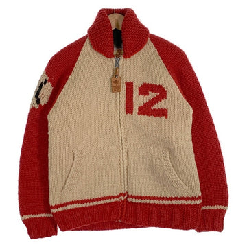 CANADIAN SWEATER カナディアンセーター ナンバリング ジップアップ カウチンセーター レッド Size S 相当 福生店