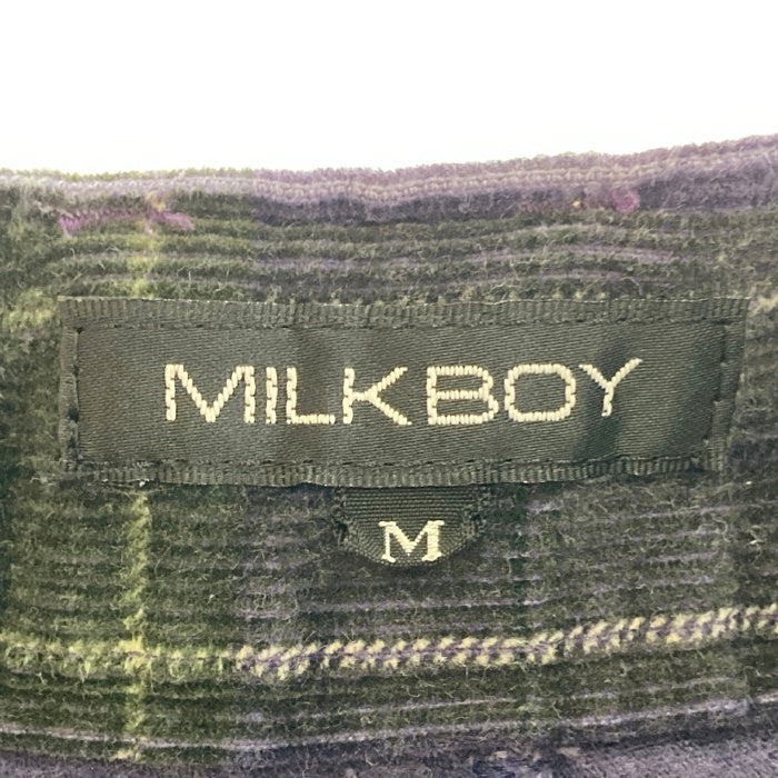 MILKBOY ミルクボーイ コーデュロイパンツ チェック柄 パープル sizeM 瑞穂店