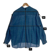 BLUE BLUE ブルーブルー バンドカラー シャンブレープルオーバーシャツ デニム インディゴ Size 2 福生店