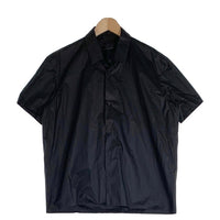 PRADA プラダ 比翼 ショートスリーブシャツ 半袖 ブラック ボタン マジックテープ コットン ナイロン ポリウレタン Size 42 福生店