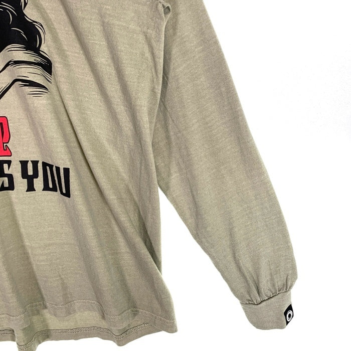 EXAMPLE エグザンプル JESUSIS L/S TEE ジーザス プリント 長袖 Tシャツ ロンT カーキ ex24aw-to-0006 Size XL 福生店
