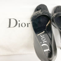 Christian Dior クリスチャンディオール レザーパンプス バックル&ファー付き ブラック size36 1/2 瑞穂店