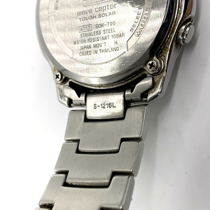 CASIO カシオ EDIFICE エディフィス ステンレススチール製 タフソーラー 腕時計 ネイビー シルバー EQW-700 福生店