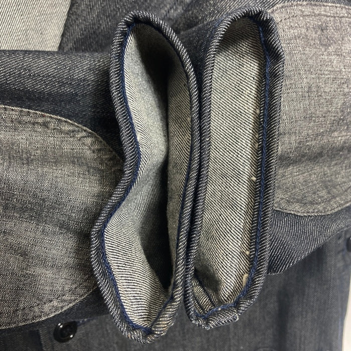 EVISU エヴィス Hidehiko Yamane デニム 3B テーラードジャケット インディゴ エルボーパッチ カモメピンズ 黒ペンキ Size 42 瑞穂店