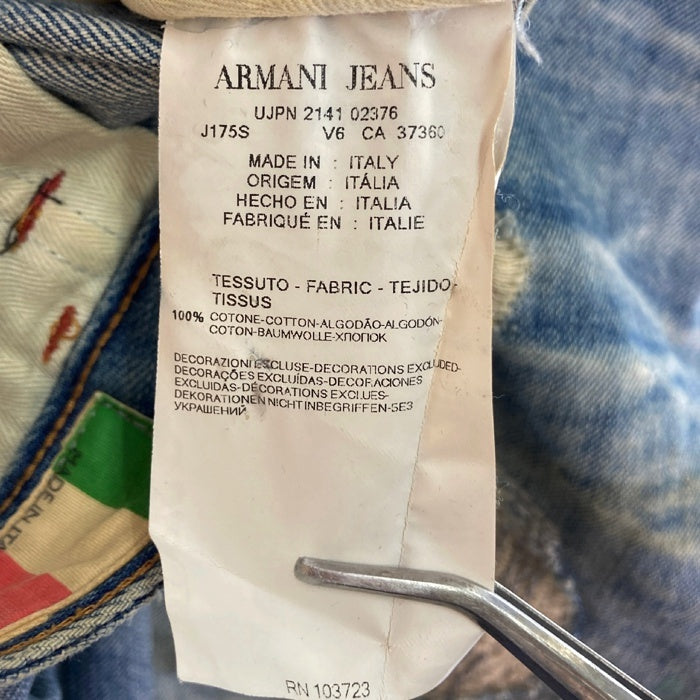 ARMANI JEANS アルマーニジーンズ ダメージ加工 デニムパンツ インディゴ sizeW36 瑞穂店