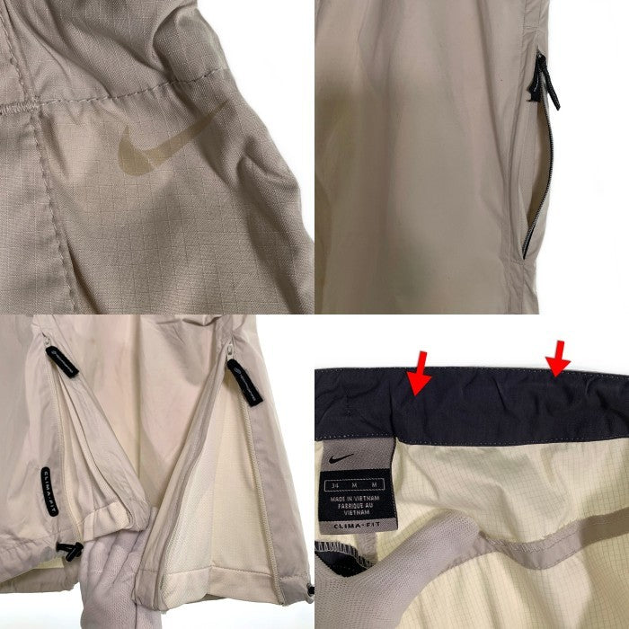 00's NIKE ナイキ ポリエステル リップストップ クロップドパンツ アイボリー ウエスト裾ドローコード Size 34 福生店