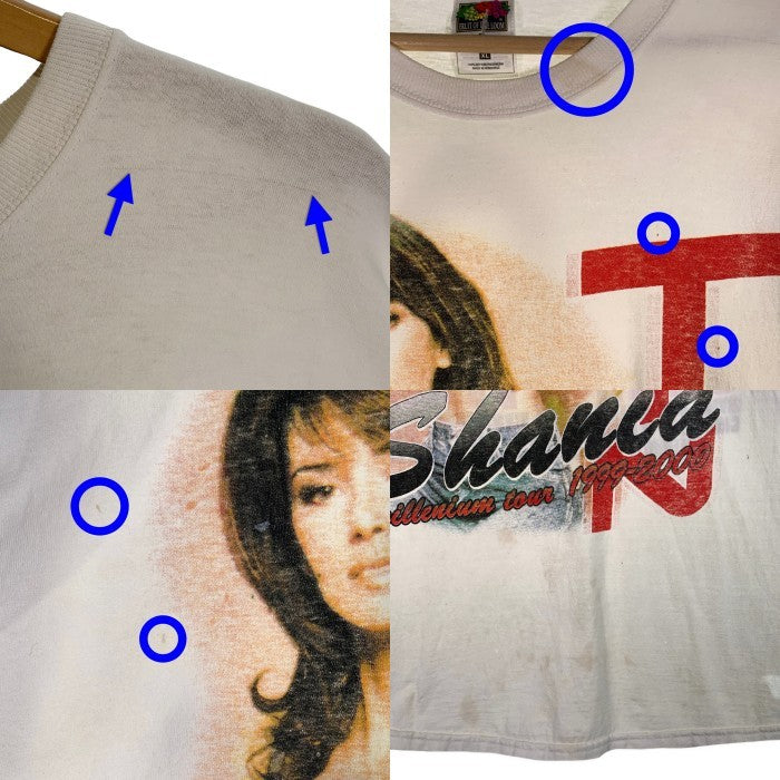 00's SHANIA TWAIN シャナイア・トゥエイン 1999-2000 ツアープリント ロングスリーブTシャツ ホワイト FRUIT2枚タグ Size XL 福生店