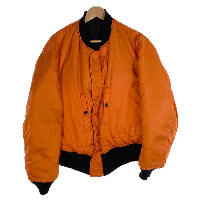 90's ALPHA アルファ MA-1 ナイロン フライトジャケット ブラック USA製 IDEAL Size XL 福生店