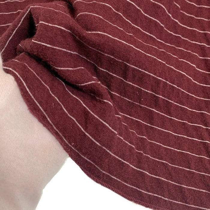 TENDERLOIN テンダーロイン ヘンリーネック ボーダーカットソー バーガンディー コットン ウール Size M 福生店