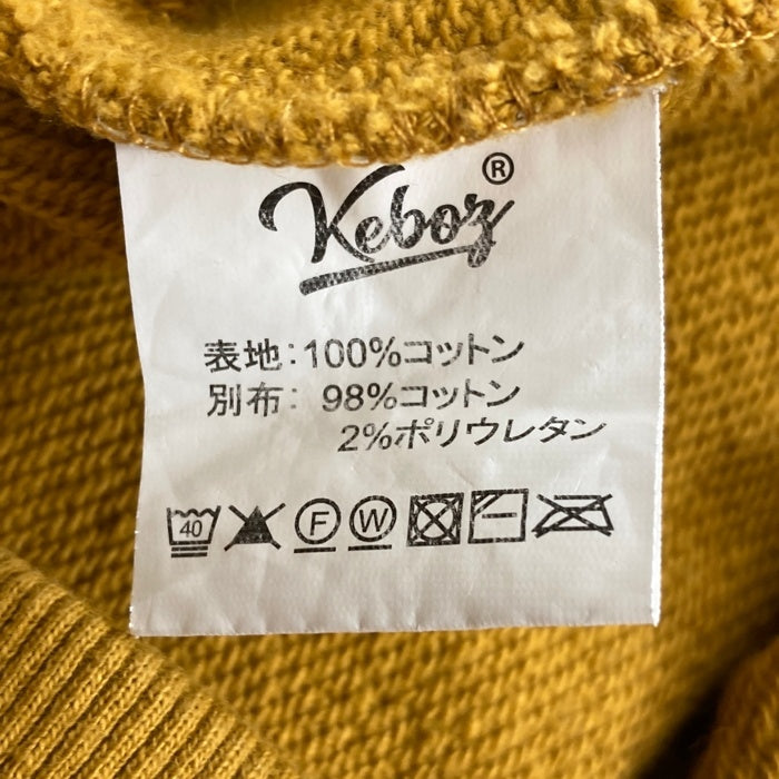 KEBOZ ケボズ ワンポイント刺繍 スウェットトレーナー イエロー sizeL 瑞穂店