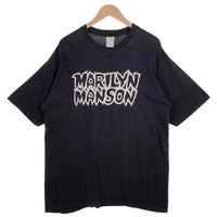 90's Winterland ウィンターランド MARILYN MANSON マリリンマンソン ラメプリント コピーライト1995 EVERLASTING COCKSUCKER 半袖 Tシャツ ブラック Size XL相当 福生店