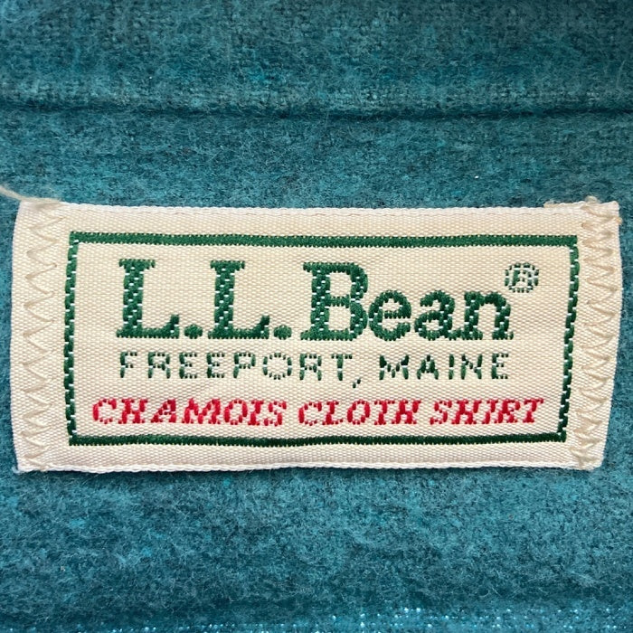 L.L.Bean エルエルビーン G-706 USA製 無地 ネルシャツ ターコイズブルー size19 瑞穂店