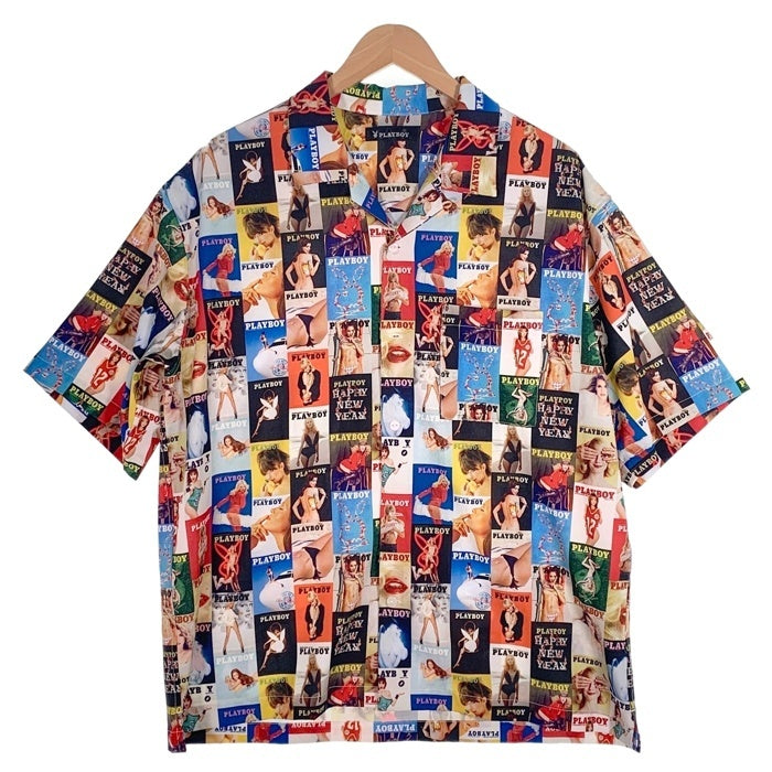 PLAYBOY プレイボーイ FREAKS STORE 総柄プリント オープンカラーシャツ 半袖 マルチ Size L 福生店