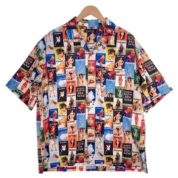 PLAYBOY プレイボーイ FREAKS STORE 総柄プリント オープンカラーシャツ 半袖 マルチ Size L 福生店