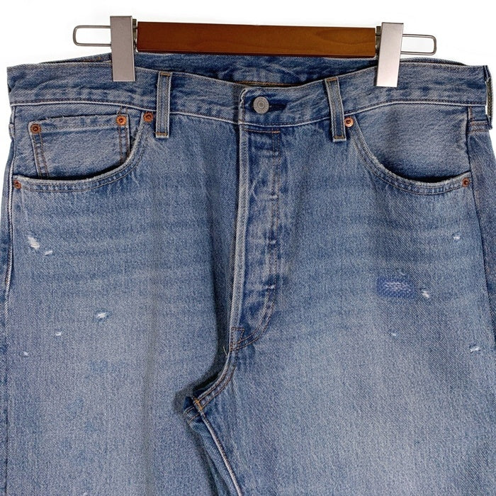 Levi's リーバイス 501 ストレートデニムパンツ 150周年モデル ダメージ加工 ライトブルー 00501-3385 Size W36 L32 福生店