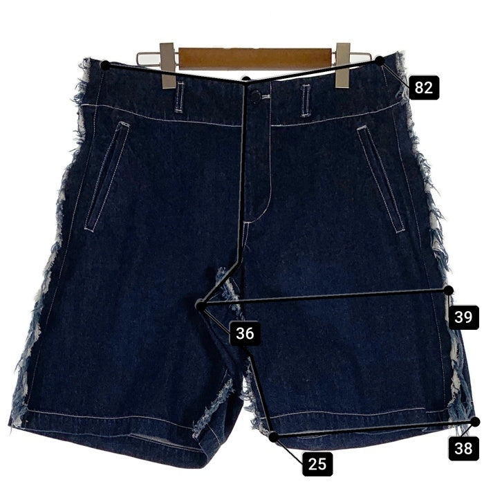 COMME des GARCONS SHIRT コムデギャルソンシャツ 17SS デニムショートパンツ サイドシームカットオフ ワイド インディゴ S26145 Size S 福生店
