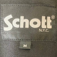 Schott ショット ONIONQUILTED JACKET OVAL CHENILLE LOGO ブラック sizeM※リブ毛玉あり 瑞穂店