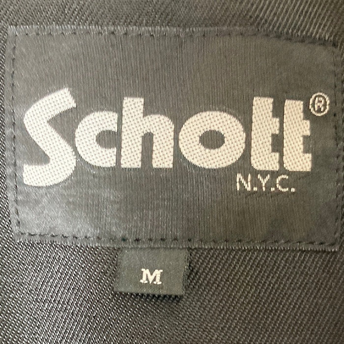 Schott ショット ONIONQUILTED JACKET OVAL CHENILLE LOGO ブラック sizeM※リブ毛玉あり 瑞穂店