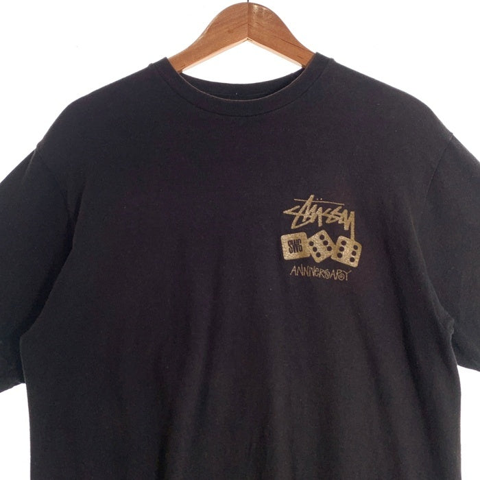 STUSSY ステューシー SWAGGER スワッガー 12周年 ダイス 半袖 Tシャツ ブラック ゴールド メキシコ製 Size M 福生店