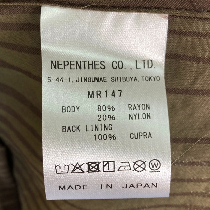 Needles ニードルズ S/S Classic Shirt -R/N Wave Stripe Jq. クラシックシャツ 開襟 半袖 ジャカード ブラウン MR147 Size M 瑞穂店