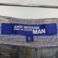 JUNYA WATANABE COMME des GARCONS MAN ジュンヤワタナベ コムデギャルソンマン WG-P025 AD2020 ステッチワーク リネンデニムサルエルパンツ インディゴ sizeS 瑞穂店