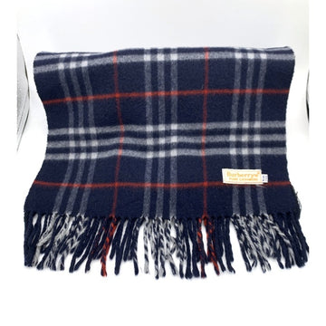 Burberrys バーバリー PURE CASHMERE ノバチェック ウールマフラー ネイビー 福生店