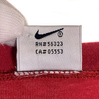 90's NIKE ナイキ スウッシュプリント 刺繡 Tシャツ 袖裾シングル 韓国流通 レッド やや厚手 Size 105 (XL相当) 福生店