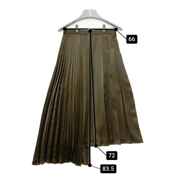 Ray BEAMS レイビームス 63-27-0320-690 アシンメトリープリーツスカート カーキ sizeO 瑞穂店
