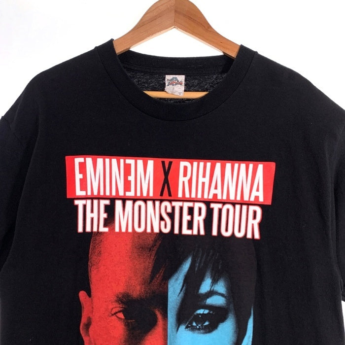 EMINEM エミネム RIHANNA リアーナ 2014 THE MONSTER TOUR プリントTシャツ ブラック ALSTYLE Size L 福生店