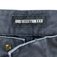 GOD SELECTION XXX ゴッドセレクショントリプルエックス テーパード チノパンツ ヴィンテージ加工 ブラック Size M 福生店