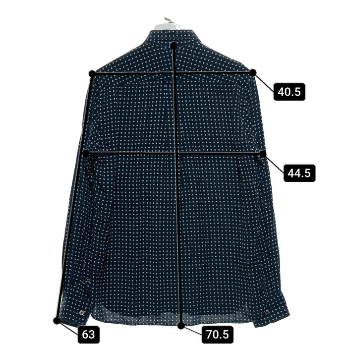 COMME des GARCONS HOMME コムデギャルソンオム ボタンダウン パッチワーク レーヨンシャツ 長袖 ブラック 総柄 HO-B052 AD2014 Size S 瑞穂店