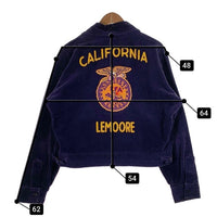 70`s NATIONAL FFA コーデュロイ ファーマーズジャケット ジップアップ ネイビー ワッペン 短丈 Size 44 福生店