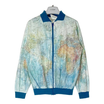 Tyvek タイベック 地図柄 YKKジップ ぺーパージャケット ブルー sizeS 瑞穂店
