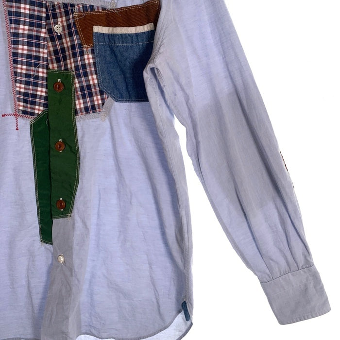 JUNYA WATANABE ジュンヤワタナベ COMME des GARCONS MAN コムデギャルソン マン パッチワーク 長袖 シャツ ライトブルー Size S 福生店