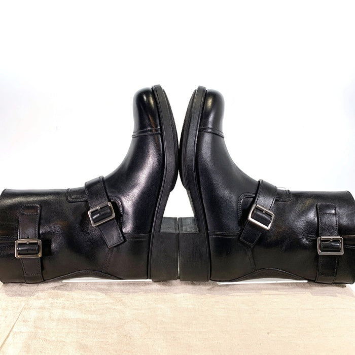 PRADA プラダ Vitello Rodeo レザー ショートエンジニアブーツ ブラック 2UA002 Size 65 (25.5cm) 福生店