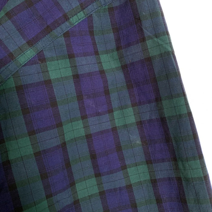 90's FIELD GEAR フィールドギア チェックプルオーバージャケット コットン ブラックウォッチ グリーン ネイビー Size L 福生店